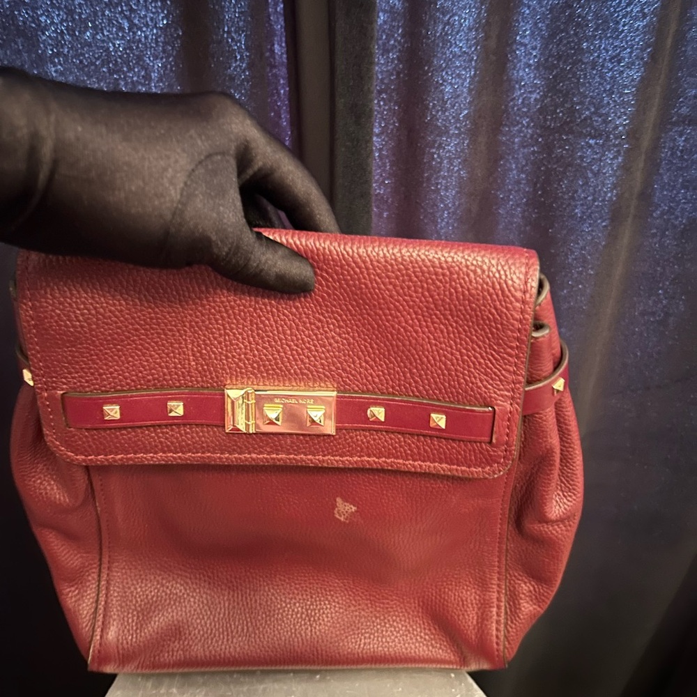 Michael Kors Burgundy Leather Backpack